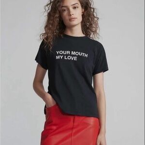 rag & bone Black Tee - Short Sleeve